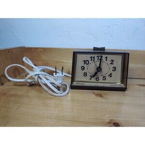 Vtg Sears Roebuck & Co. Brown Tradition Alarm Clock Model 71291 Not Working